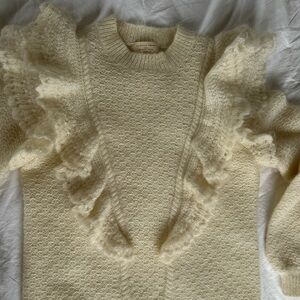 Sézane Pull Elsa Mohair & Merino Wool Long Sleeve Jumper